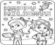 Printable Happy Holidays with Rusty Rivets coloring pages