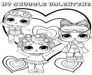 Printable snuggle valentine lol dolls kids coloring pages