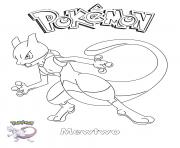 Printable Mewtwo Pokemon coloring pages