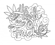 Printable high as fuck swear word coloring pages
