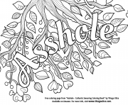 Printable asshole swear word coloring pages