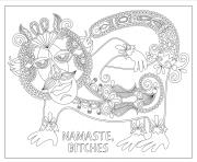 Printable namaste bitches swear word coloring pages