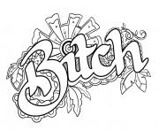 Printable bitch swear word coloring pages