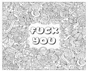 Printable fuck you swear word coloring pages
