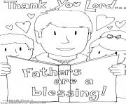 Printable thank you lord fathers are a blessing coloring pages