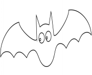 Printable bat halloween simple coloring pages