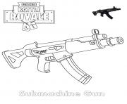Printable Submachine Gun Fortnite coloring pages