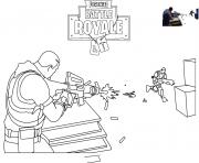 Printable fortnite scene shooting coloring pages