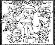 Printable Paw Patrol Holiday Christmas coloring pages