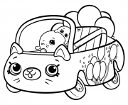 Printable Shopkins Cutie Cars Bumper Balloons coloring pages