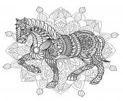 Printable mandala horse adult animal coloring pages