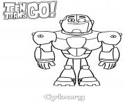 Printable Cybog Teen Titans Go coloring pages