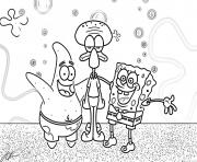 Printable Spongebob and Patrick Happy Family coloring pages