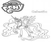 Printable Celestia My Little Pony coloring pages