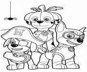 Printable paw patrol halloween party cartoon coloring pages