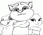 Printable talking tom and his gang coloring pages