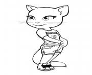 Printable talking tom girl cat coloring pages