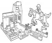 Printable lego pony farm showjumping coloring pages
