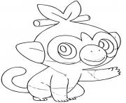 Printable pokemon grookey grass type coloring pages