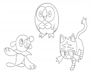 Printable Pokemon sun moon Starters coloring pages