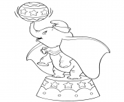 Printable dumbo in the circus coloring pages