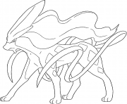 Printable Suicune generation 2 coloring pages
