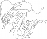 Printable Mega Rayquaza Rubis Omega et Saphir Alpha coloring pages