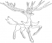 Printable Xerneas pokemon legendary Generation 6 coloring pages