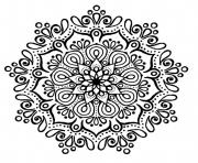Printable cute mandala black and white coloring pages