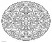 Printable mandala for adult geometric art therapy coloring pages
