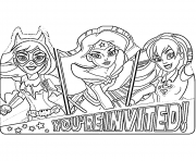 Printable DC Super Hero Girls Invitations coloring pages