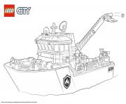 Printable Lego City Fire Boat coloring pages