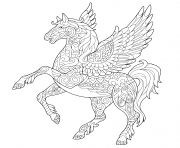 Printable pegasus greek mythological winged horse flying coloring pages