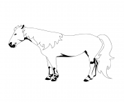 Printable horse isolated coloring pages