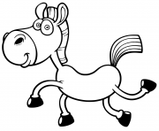 Printable cartoon horse kid coloring pages