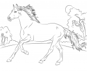 Printable running arabian horse coloring pages