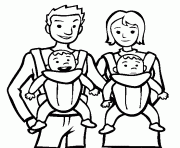 Printable Family with Babies coloring pages