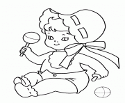 Printable baby playing toys coloring pages