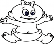 Printable smiley baby coloring pages
