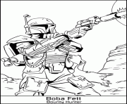 Printable star wars last jedi Boba Fett coloring pages