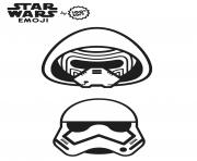 Printable star wars stormtrooper emoji coloring pages