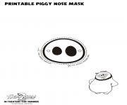Printable Piggy Nose Mask coloring pages