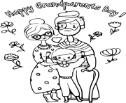 Printable happy grandparents day flowers coloring pages