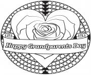 Printable heart flower grandparents day coloring pages