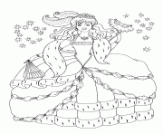 Printable princess ready for party coloring pages