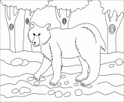 Printable brown bear animal simple coloring pages