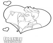Printable Drift kiss from Fortnite Love coloring pages