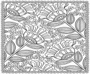 Printable four big flowers coloring pages