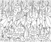 Printable adult elanise art flowers coloring pages