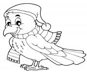 Printable cozy bird fall coloring pages
